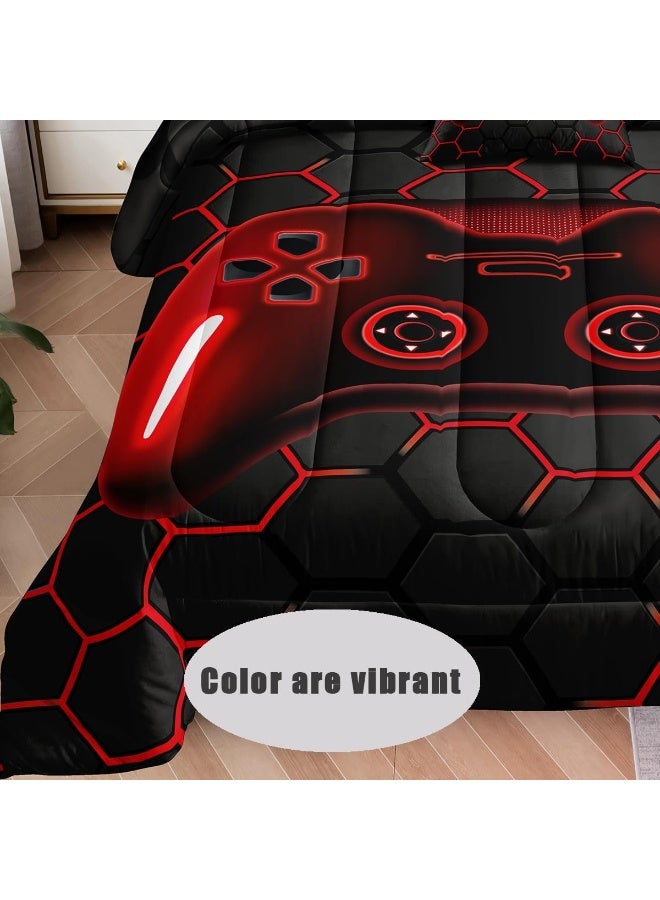 lris Bedding Bed in a Bag for Gaming Set, Boys Gamer Comforter Set with Flat Sheet, Fitted Sheet, Pillowcases, Cushion Cover - Image 2